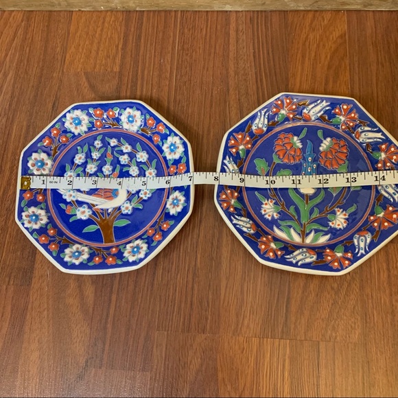 Vintage pair Turkish handmade/hand painted plates - Picture 2 of 10